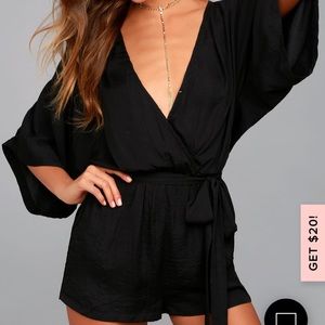 Lulu’s Black Silky Romper
